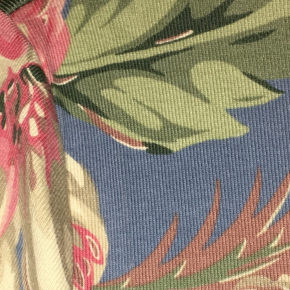 American Living Tropical Floral Blue Tee Shirt Dress Lace Up Front Short Sleeve - Picture 10 of 17